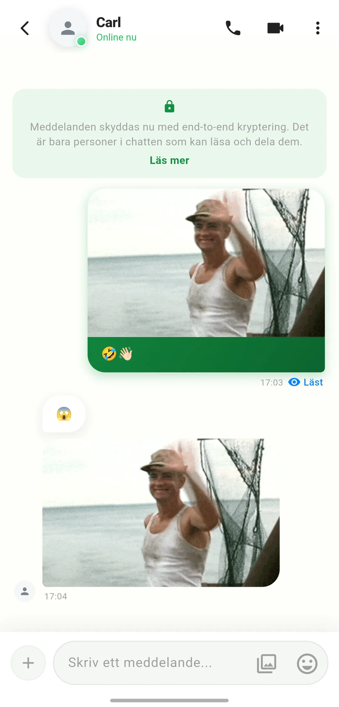En krypterad chatt i appen